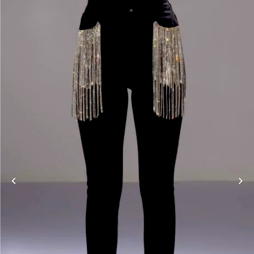 Akira Black Rhinestone Skinny Jeans Size 15
